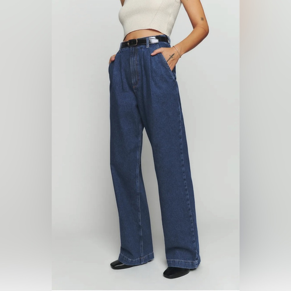 Reformation Montauk Pleated High Rise Jeans